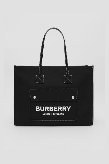 شنطة - Burberry Tote Larg  / شامل كيس الشركة  - اسود / اسود <br> <span class='text-color-warm'>نفدت الكمية</span>